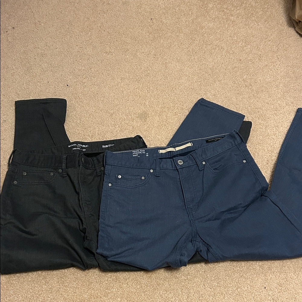 Banana Republic Men's Black and Navy Chinos